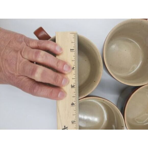 Mikasa Potters Art Country Cabin Coffee Mugs Seibel Japan EC PF 850 Set Of 4 - Picture 8 of 8